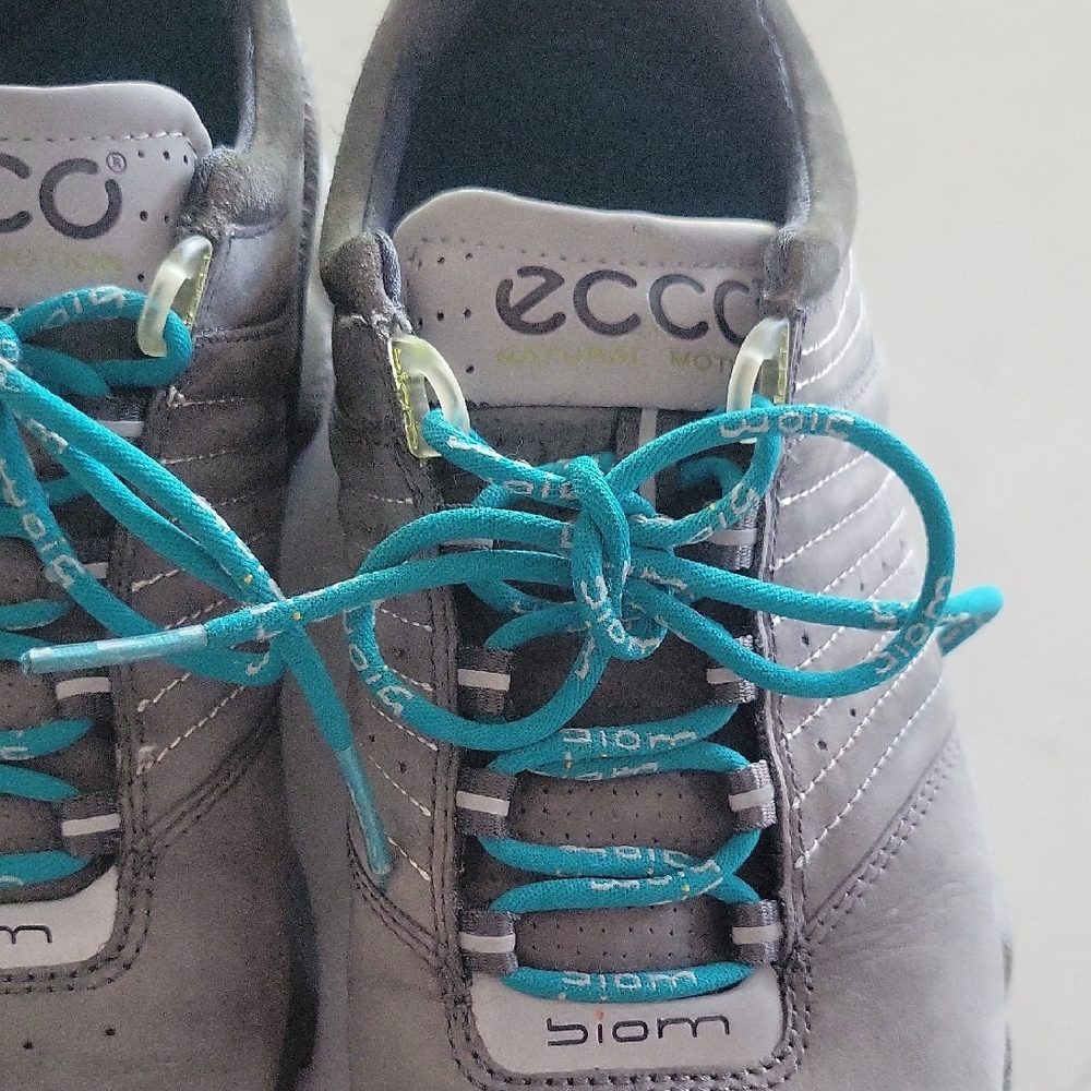 ECCO Biom Sneakers in Gray with Blue Laces Golf Shoes 8.5 - Picture 3 of 15